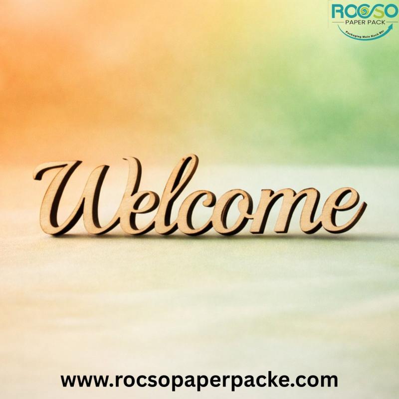 ElegantCraft Wooden “Welcome” Sign