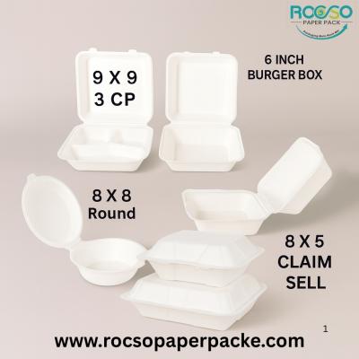 Premium Bagasse Meal & Burger Box Combo