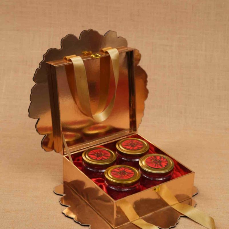Laser Cut Flower 4Jar Box