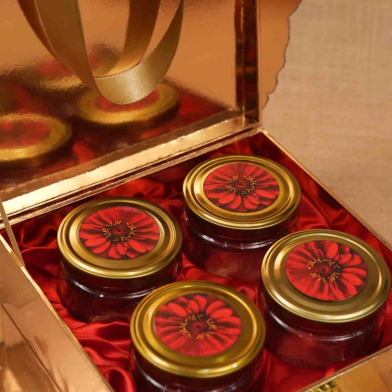 Laser Cut Flower 4Jar Box